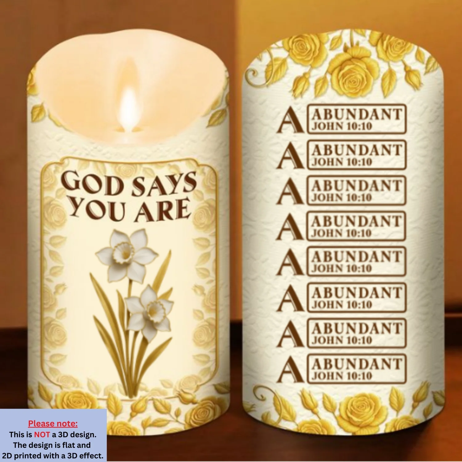 God Says I Am - Personalized Custom 3D Effect LED Candle - Image 5