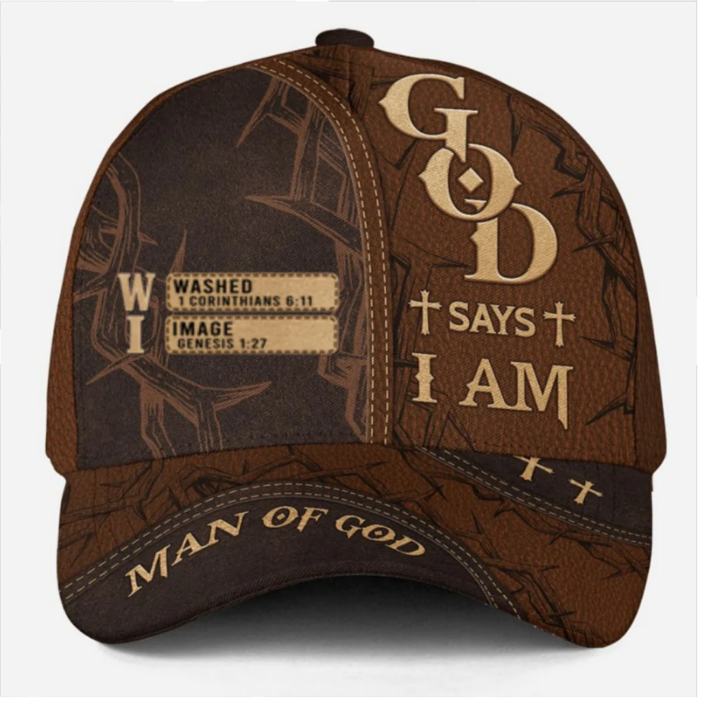 God Says I Am - Personalized Custom Classic Cap - Image 7