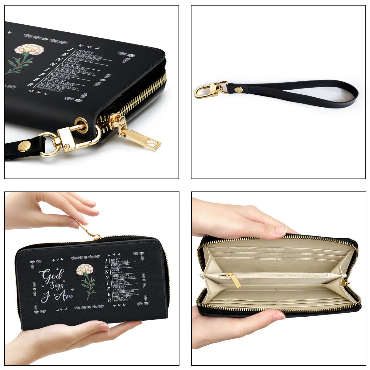 God Says I Am - Personalized Custom Leather Wallet - Image 5