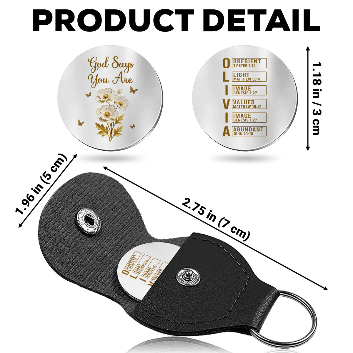 God Says I Am - Personalized Custom Pocket Hug - Image 5