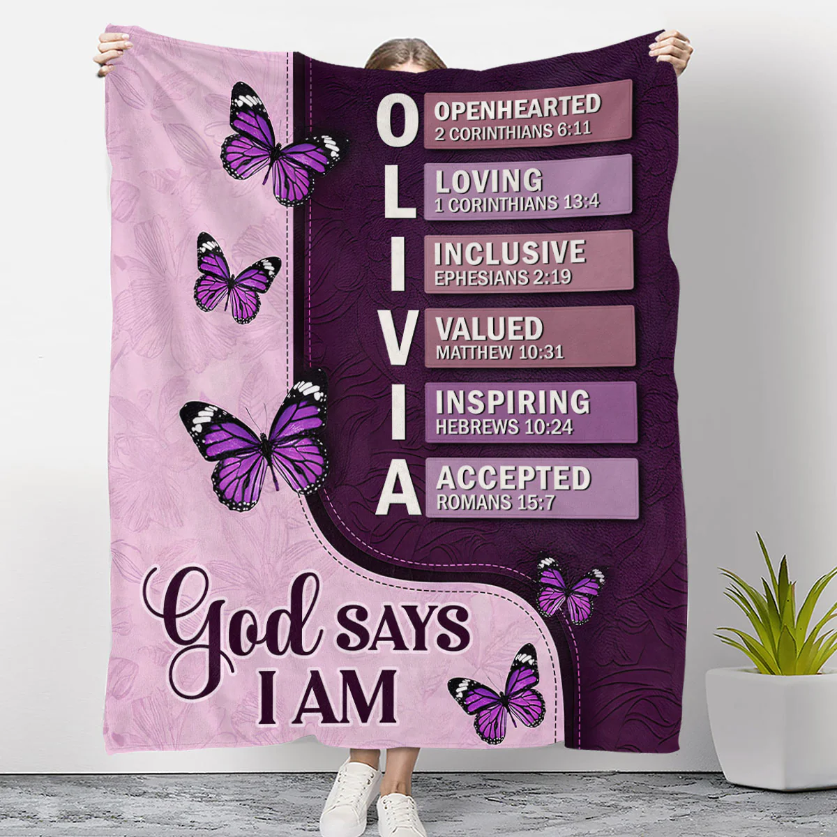 God Says - Personalized Custom Fleece Blanket
