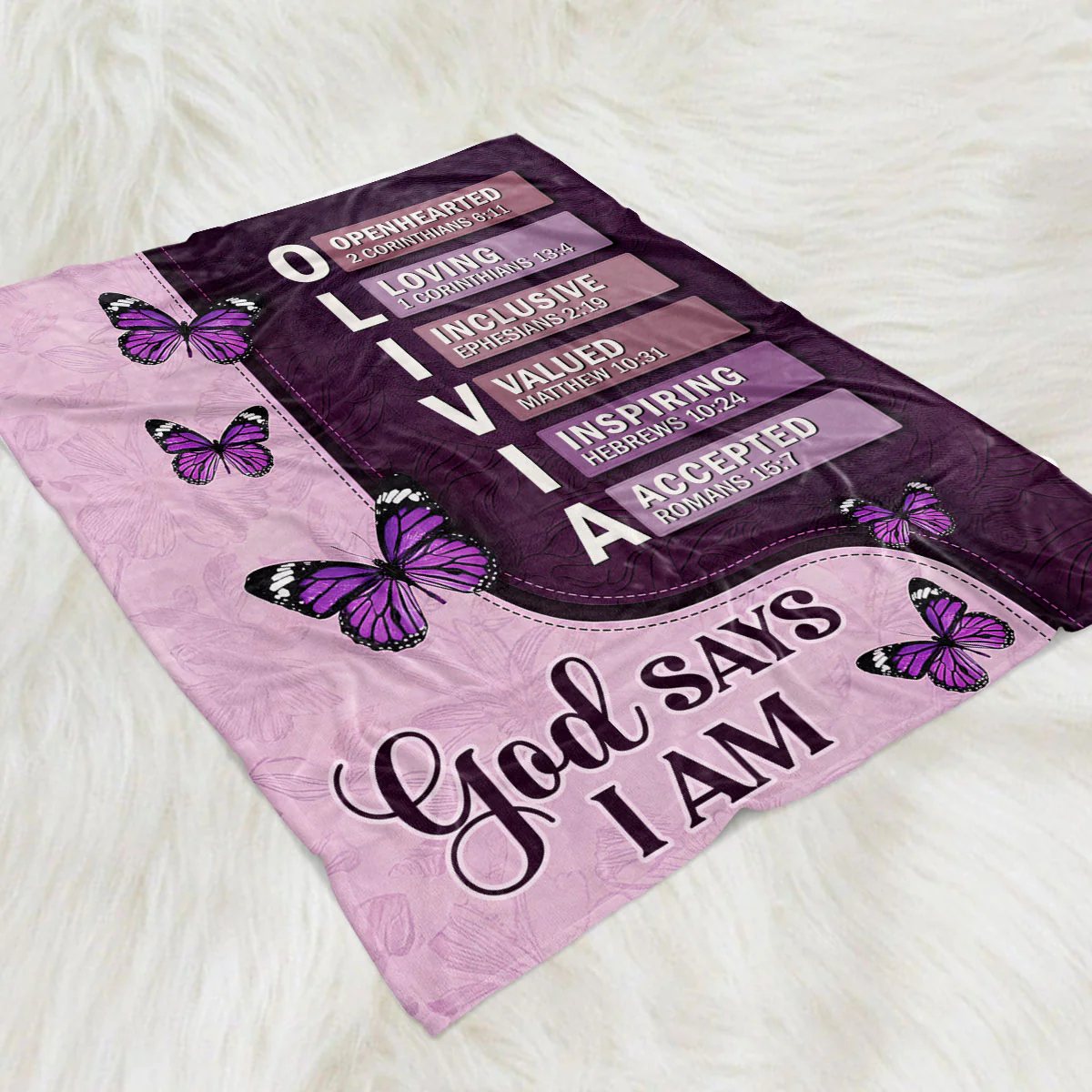God Says - Personalized Custom Fleece Blanket - Image 2
