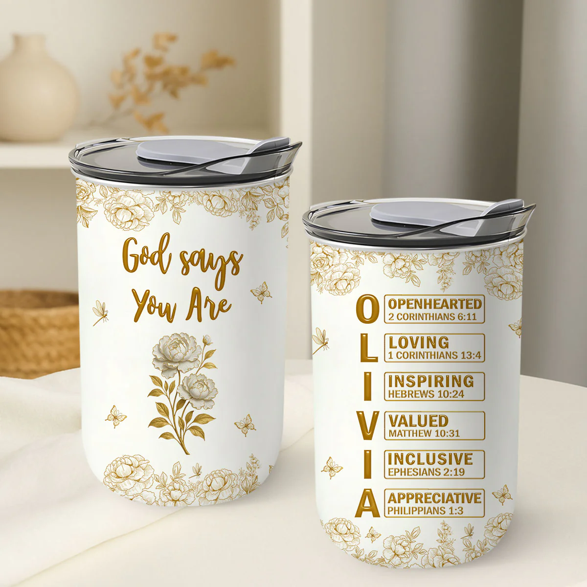 God Says You Are Bible - Personalized Custom 10oz Tumbler - Image 2