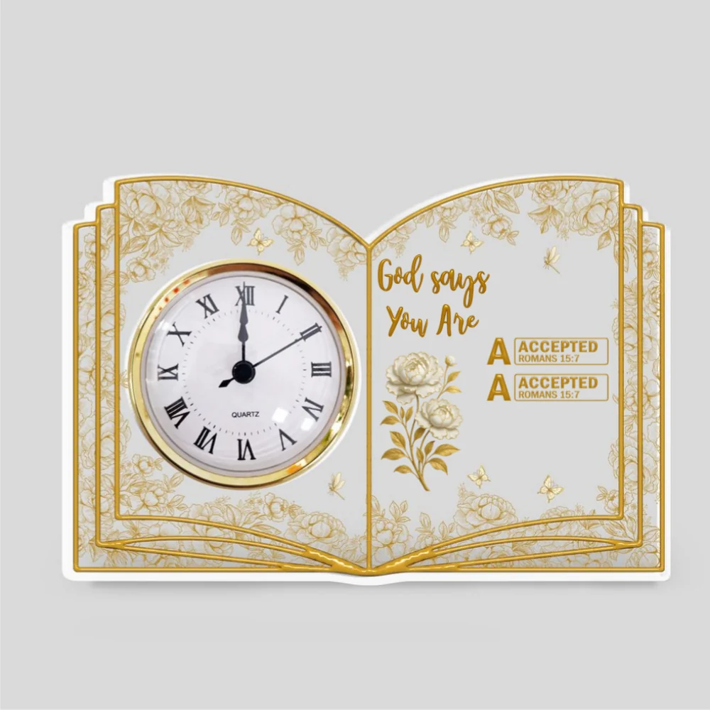 God Says You Are Bible - Personalized Custom Acrylic Desk Clock Plaque - Image 7
