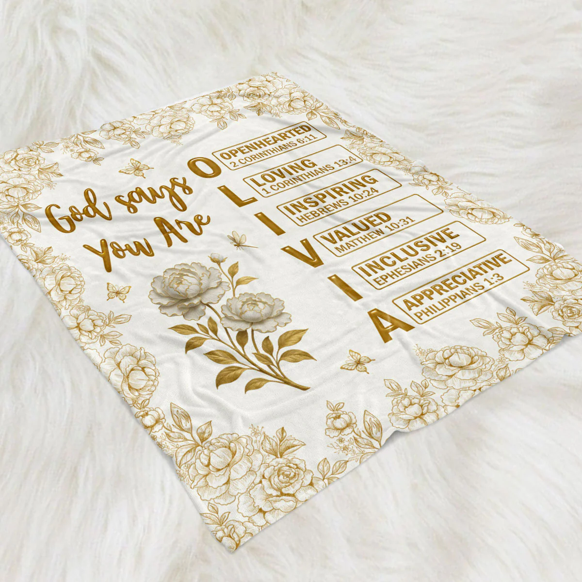 God Says You Are Bible - Personalized Custom Fleece Blanket - Image 2