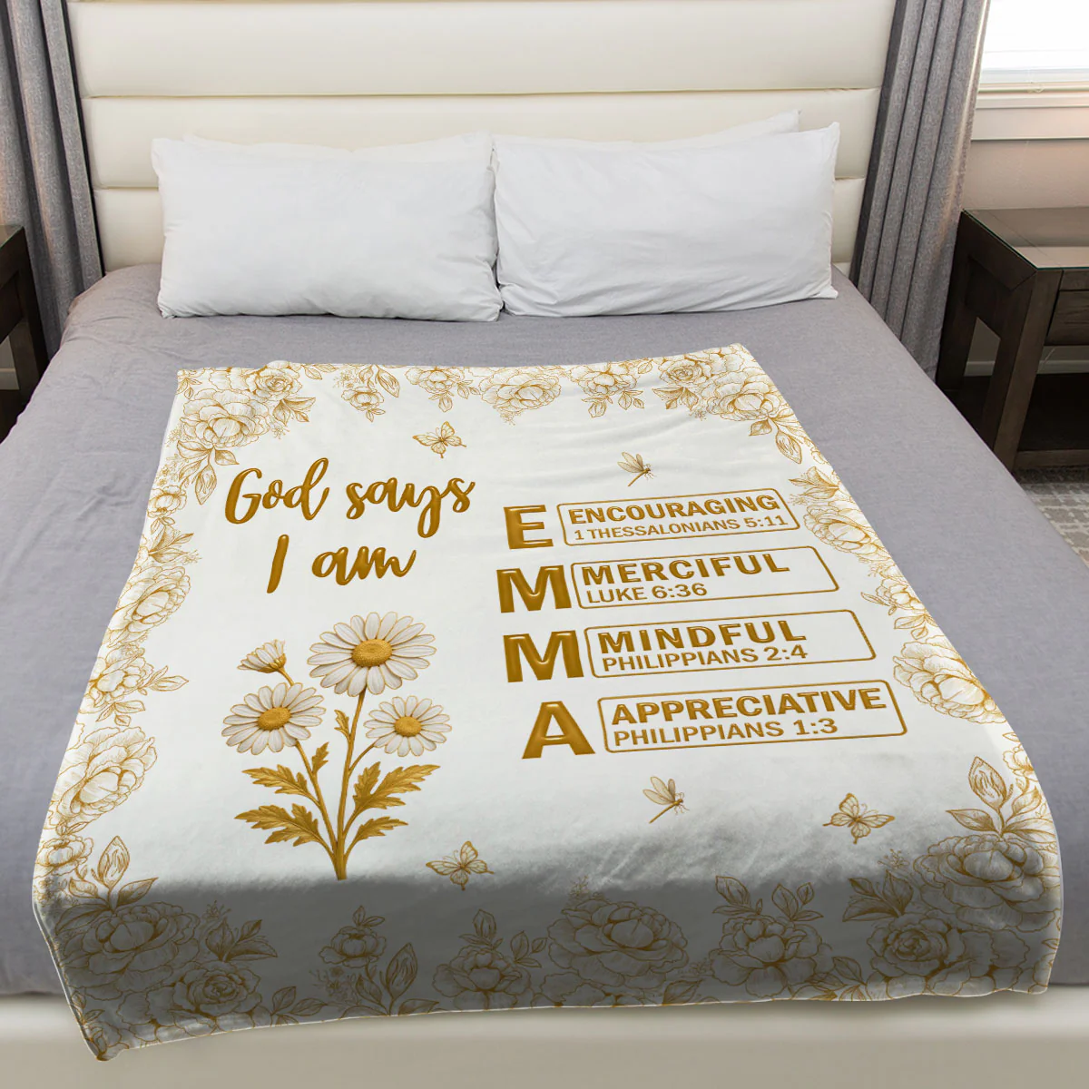 God Says You Are Bible - Personalized Custom Fleece Blanket - Image 3