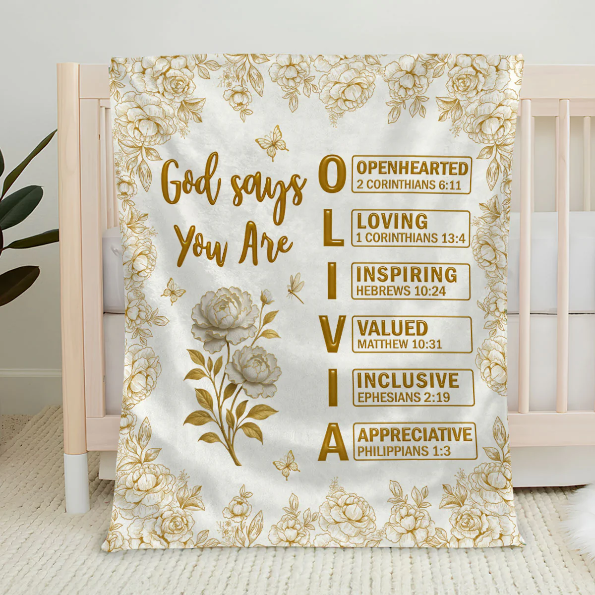 God Says You Are Bible - Personalized Custom Fleece Blanket - Image 5