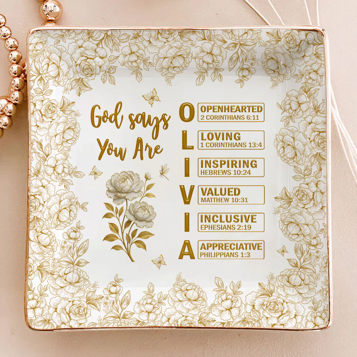 God Says You Are Bible - Personalized Custom Jewelry Dish