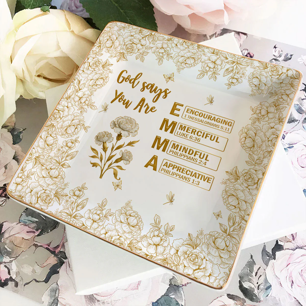 God Says You Are Bible - Personalized Custom Jewelry Dish - Image 3