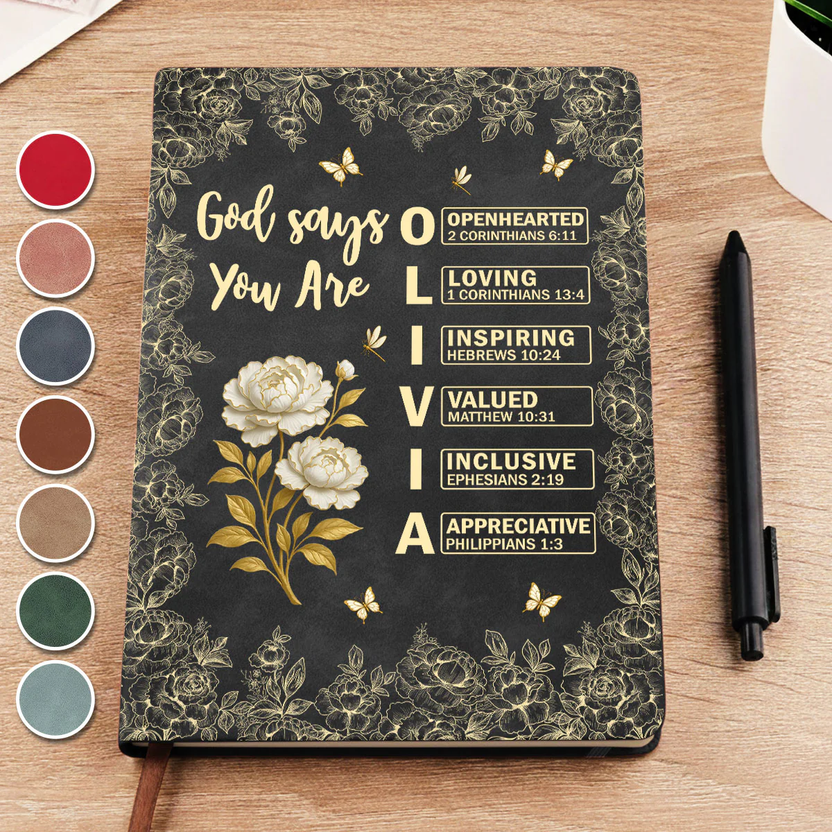 God Says You Are Bible - Personalized Custom Leather Journal