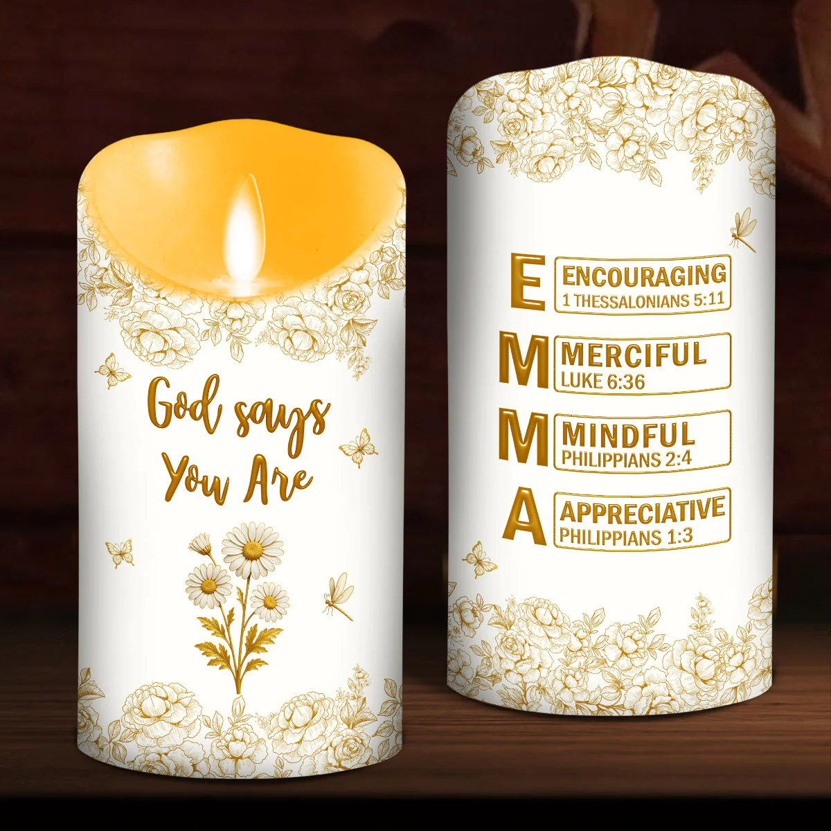 God Says You Are Bible - Personalized Custom LED Candle - Image 4