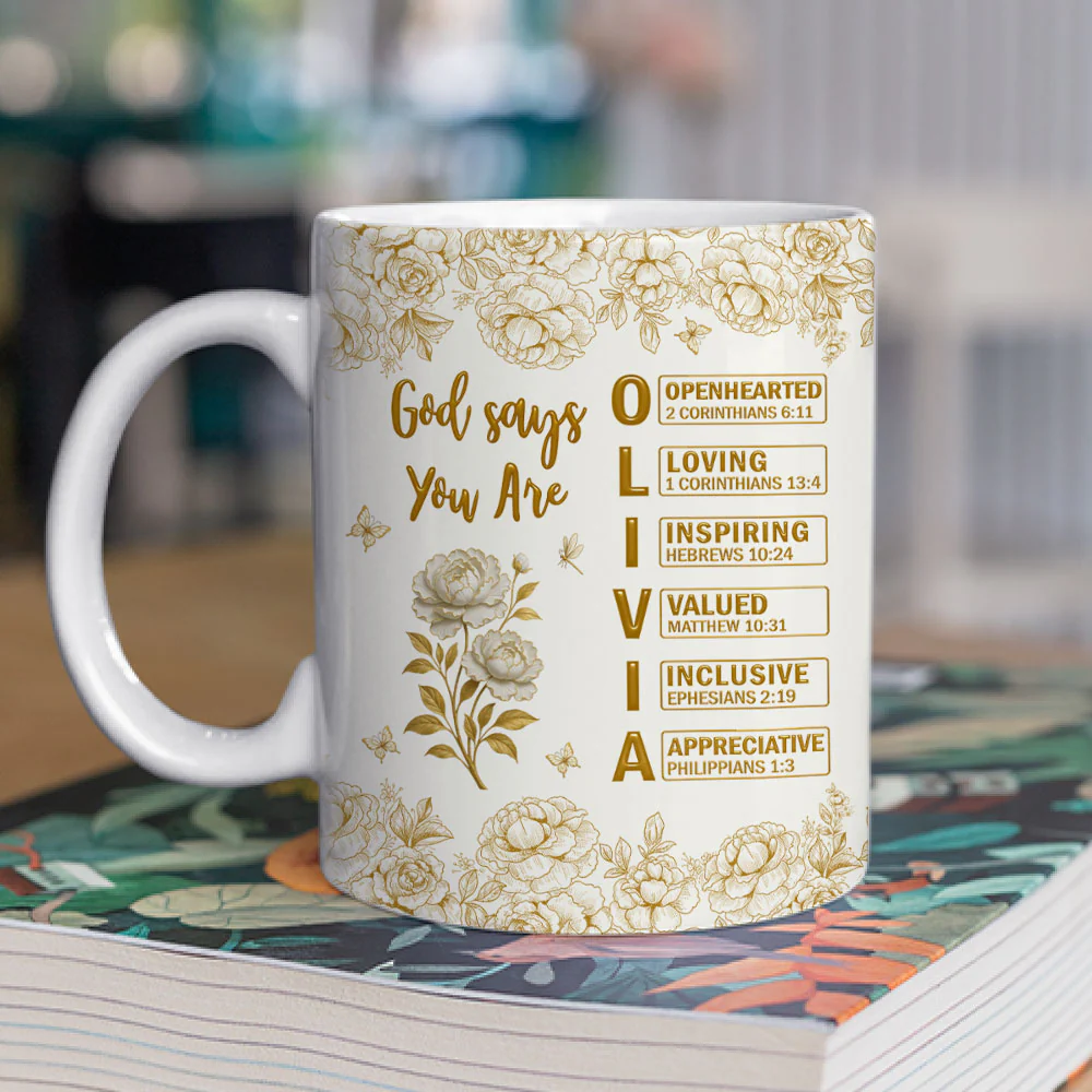 God Says You Are Bible - Personalized Custom Mug - Image 2