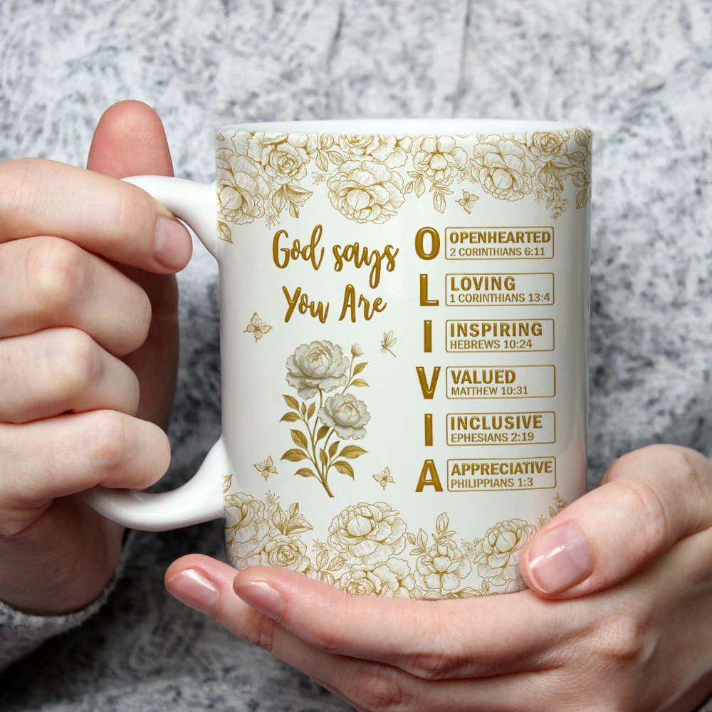 God Says You Are Bible - Personalized Custom Mug - Image 3