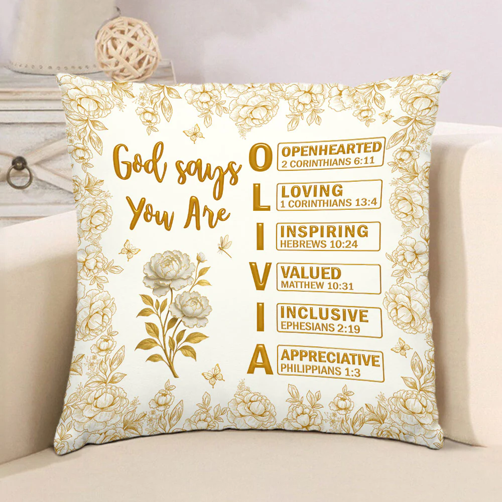 God Says You Are Bible - Personalized Custom Throw Pillow - Image 2