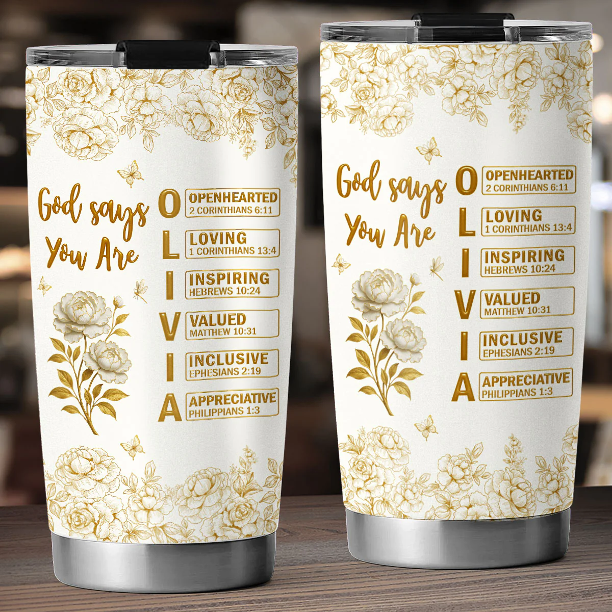 God Says You Are Bible - Personalized Custom Tumbler - Image 3