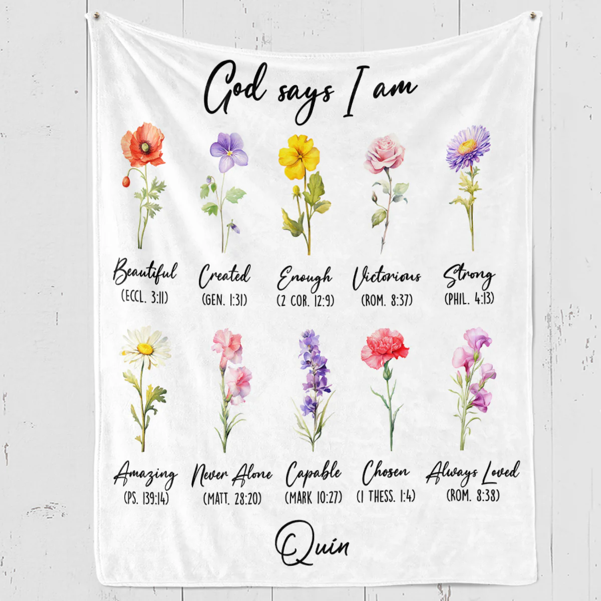 God Says You Are Flower - Personalized Custom Fleece Blanket - Image 4