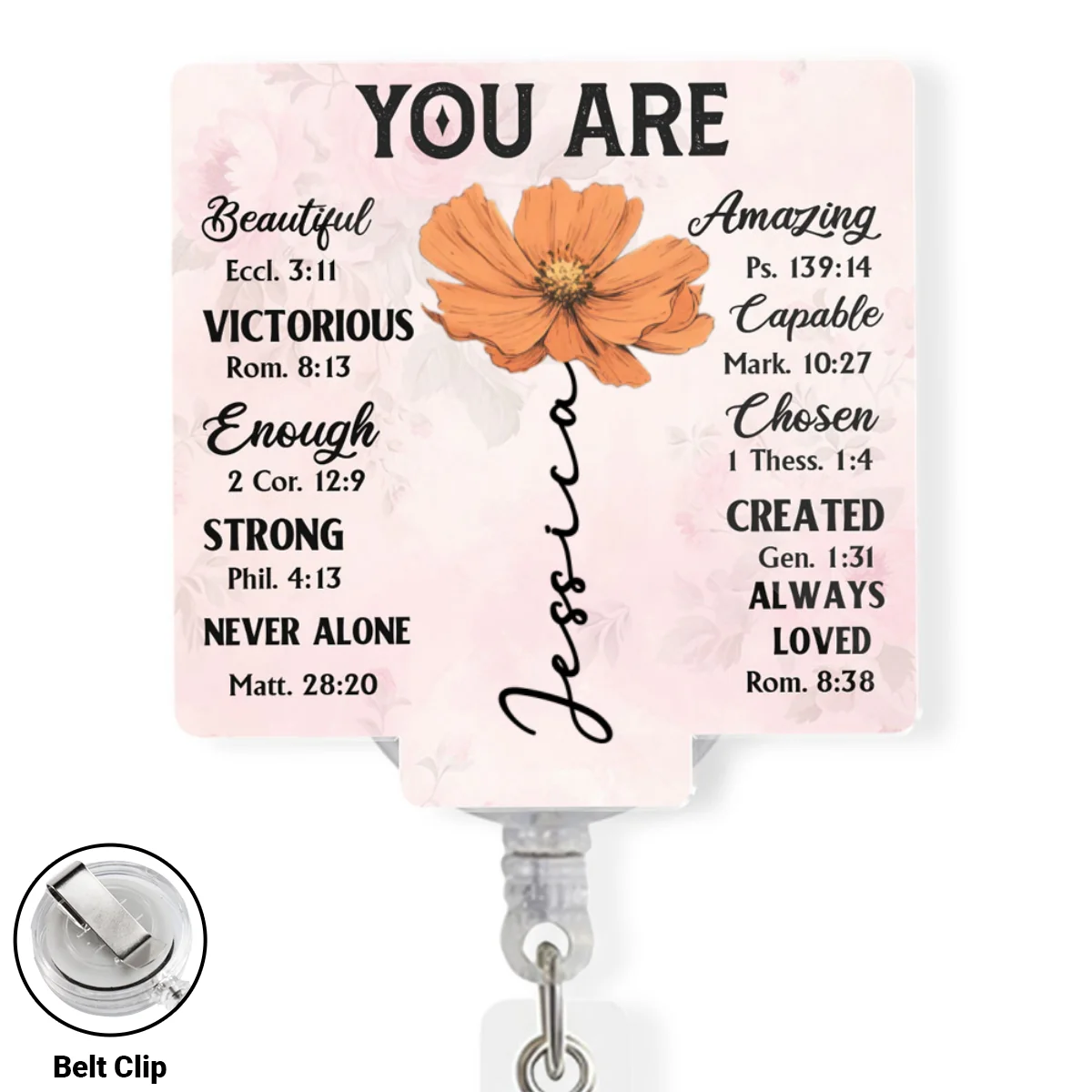 God Says You Are - Personalized Custom Acrylic Badge Reel - Image 7