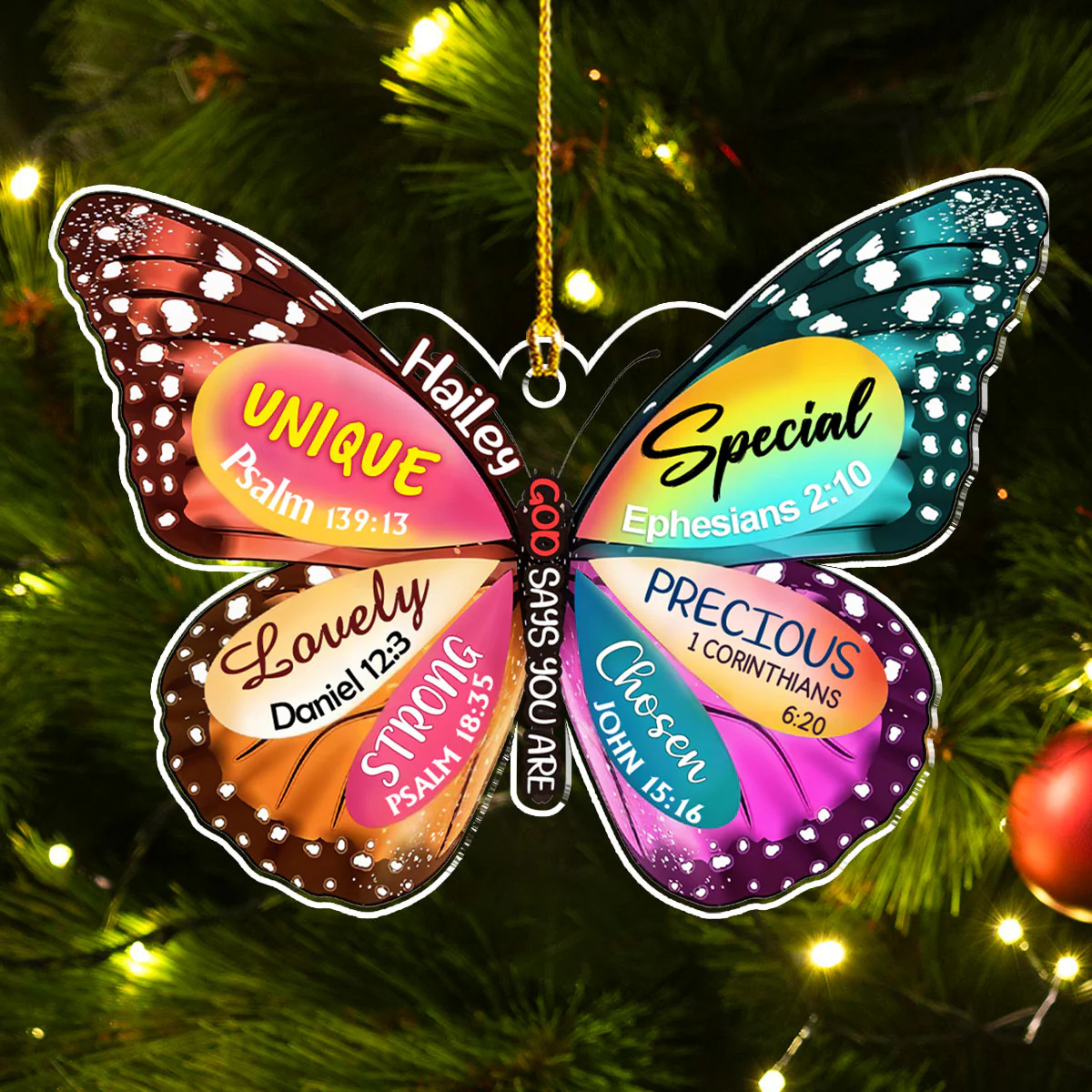 God Says You Are - Personalized Custom Acrylic Ornament - Image 2