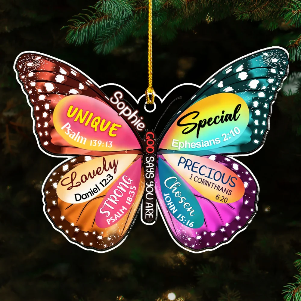 God Says You Are - Personalized Custom Acrylic Ornament - Image 4