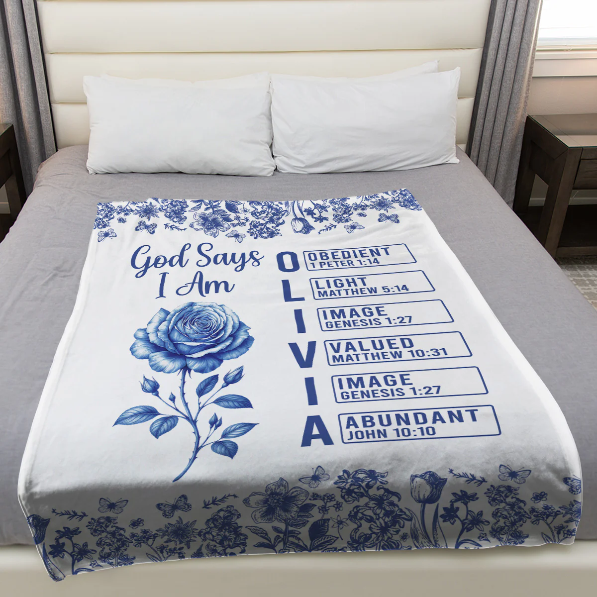 God Says You Are - Personalized Custom Fleece Blanket - Image 3