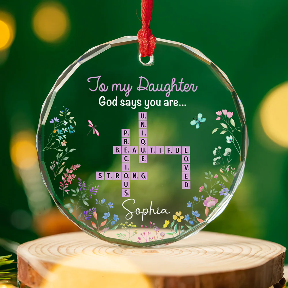 God Says You Are - Personalized Custom Glass Ornament - Image 2
