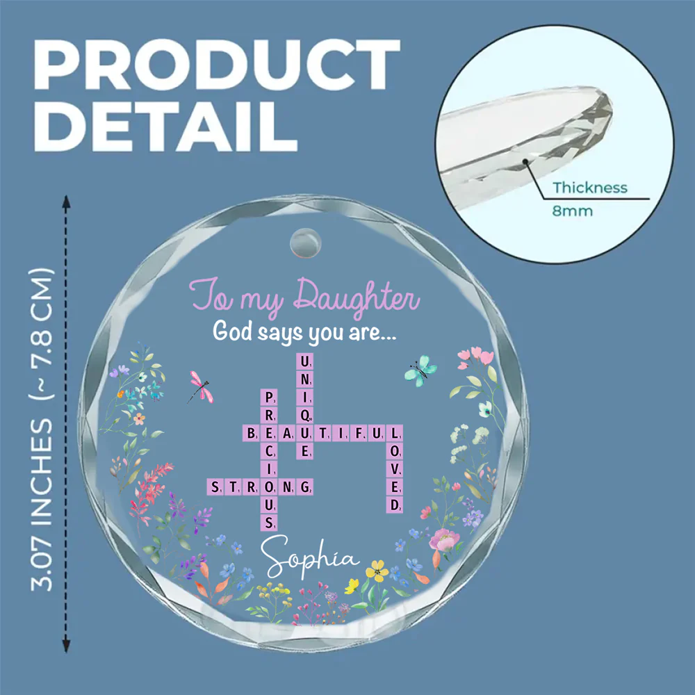 God Says You Are - Personalized Custom Glass Ornament - Image 4