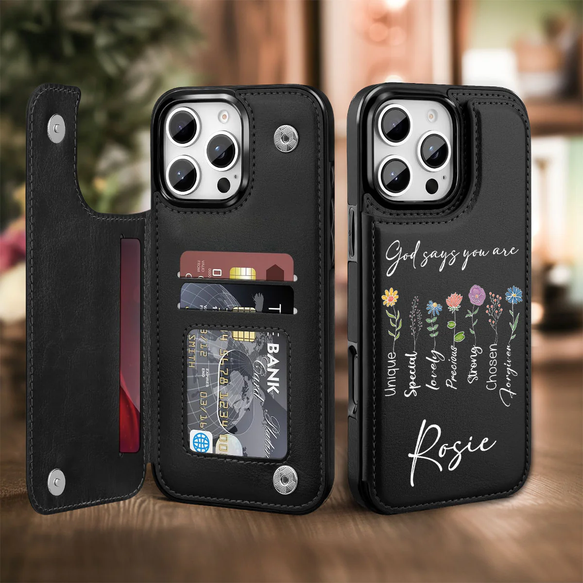 God Says You Are - Personalized Custom Leather Phone Case - Image 4