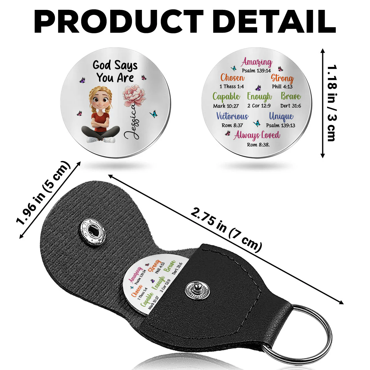God Says You Are - Personalized Custom Pocket Hug - Image 5