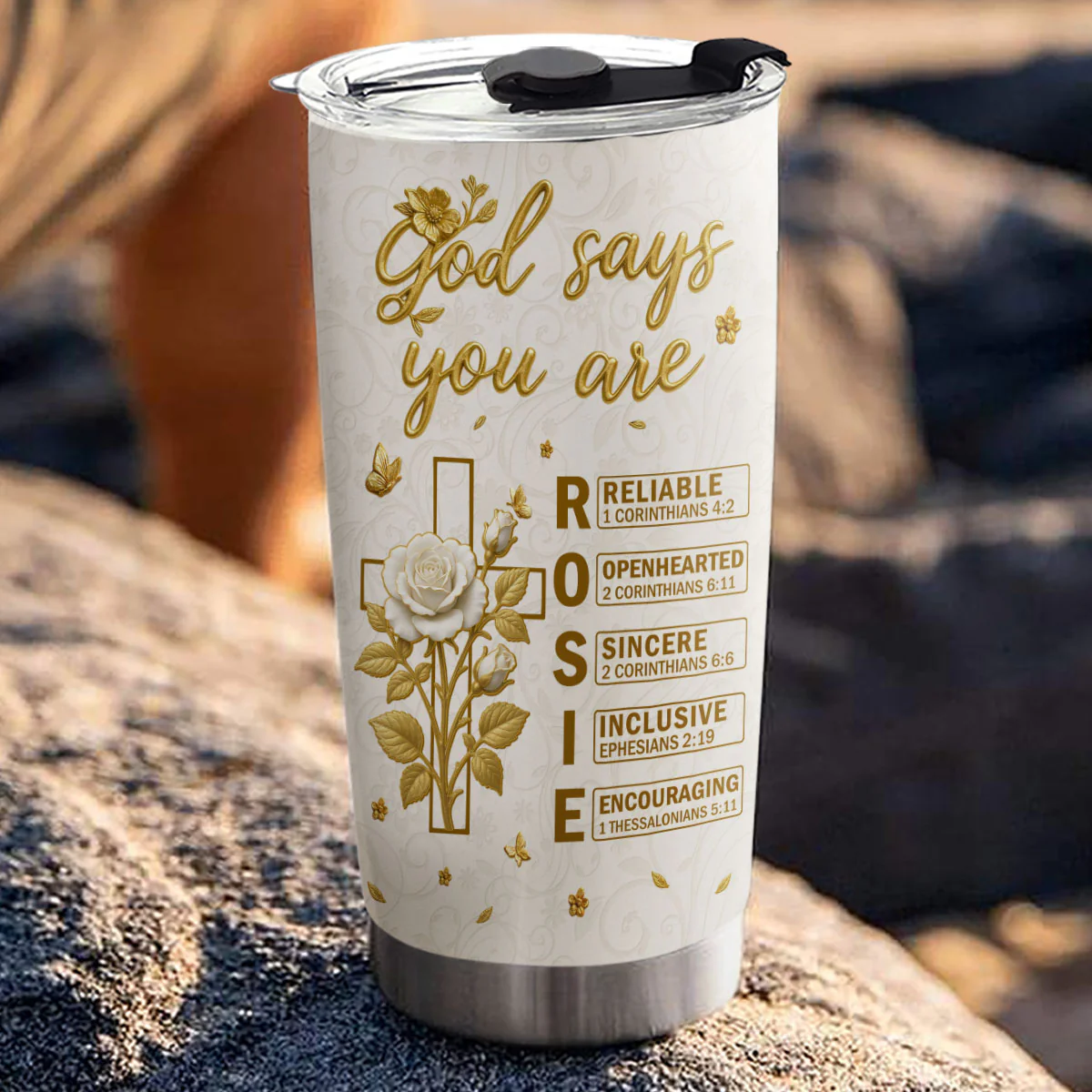 God Says You Are - Personalized Custom Tumbler - Image 3