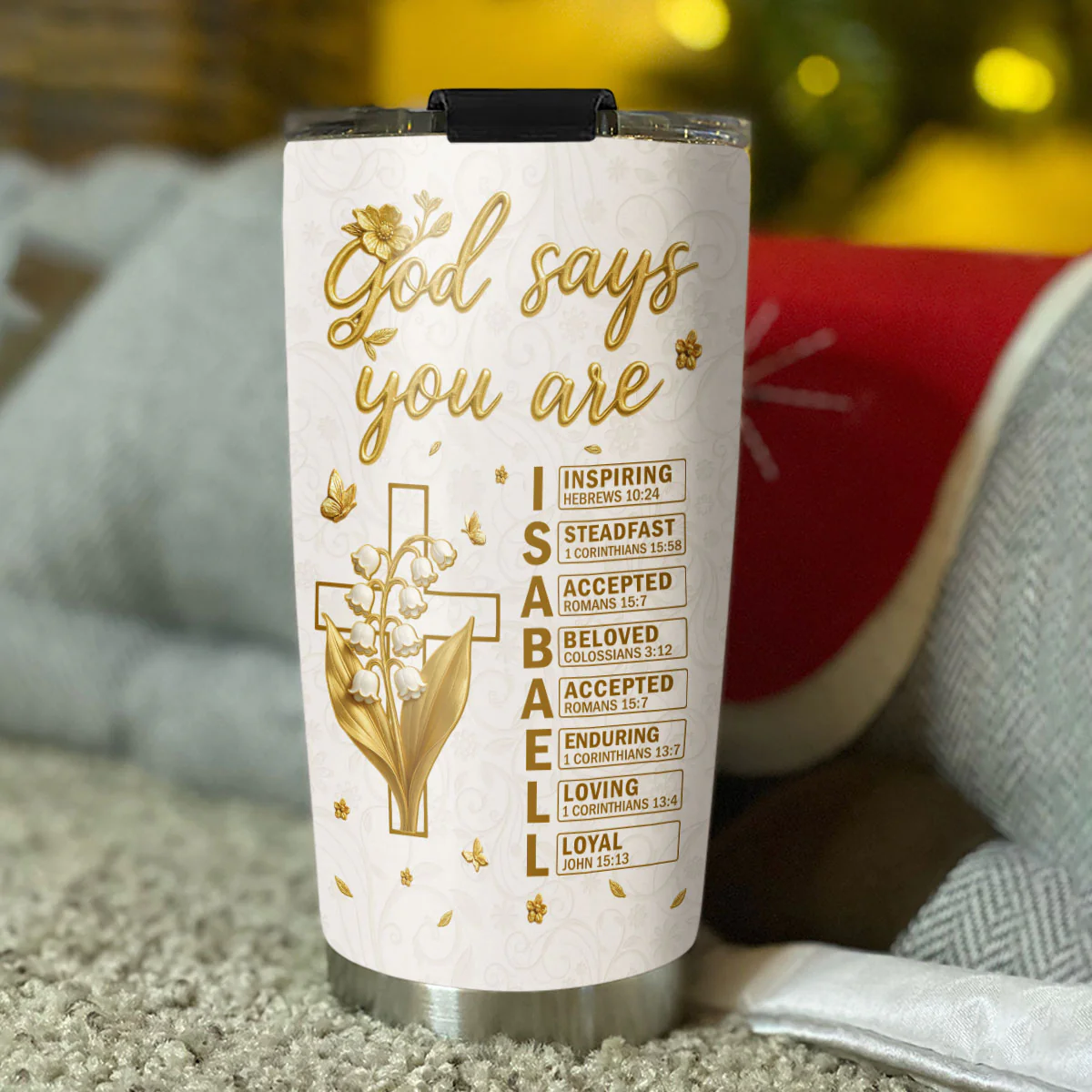 God Says You Are - Personalized Custom Tumbler - Image 4