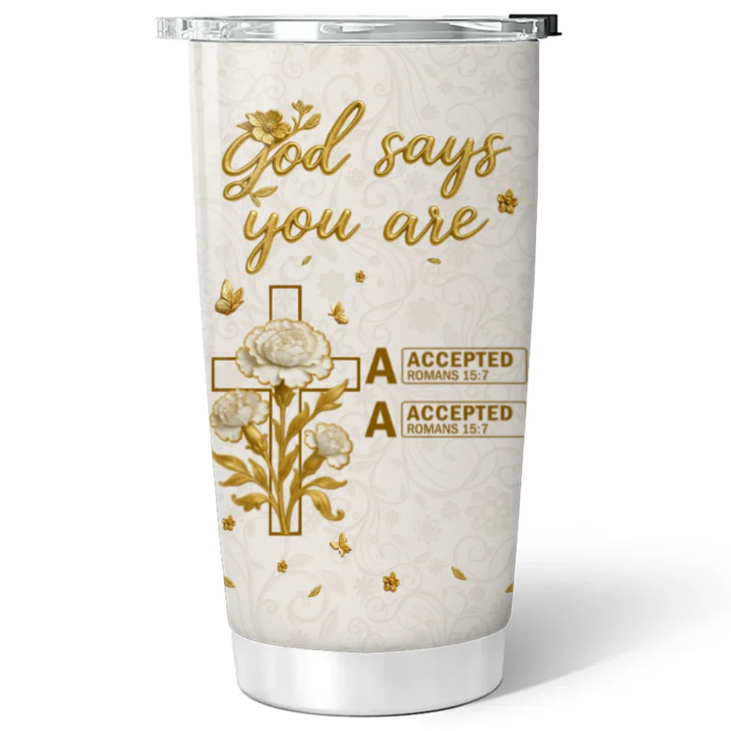 God Says You Are - Personalized Custom Tumbler - Image 5