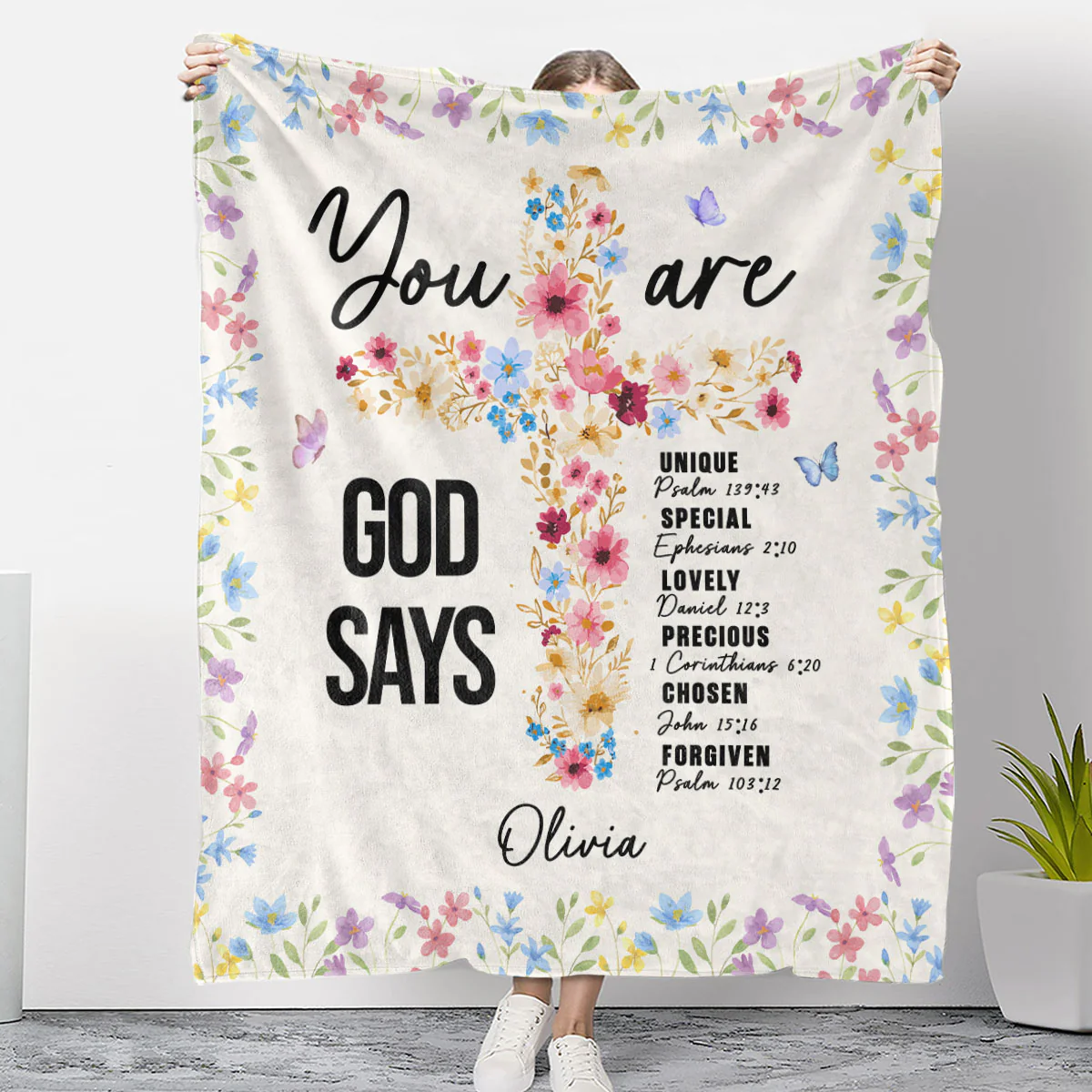 God Trusts You - Personalized Custom Fleece Blanket