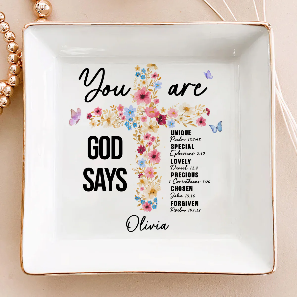 God Trusts You - Personalized Custom Jewelry Dish