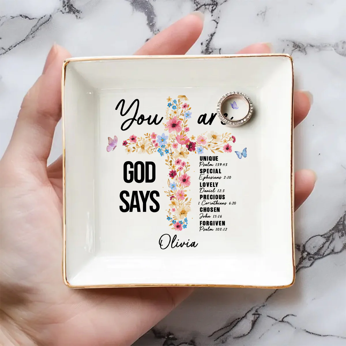 God Trusts You - Personalized Custom Jewelry Dish - Image 4