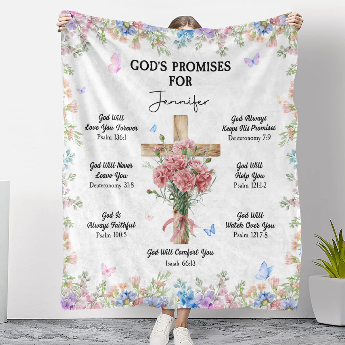 Gods Promises - Personalized Custom Fleece Blanket