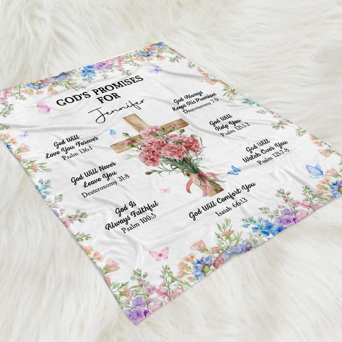 Gods Promises - Personalized Custom Fleece Blanket - Image 2