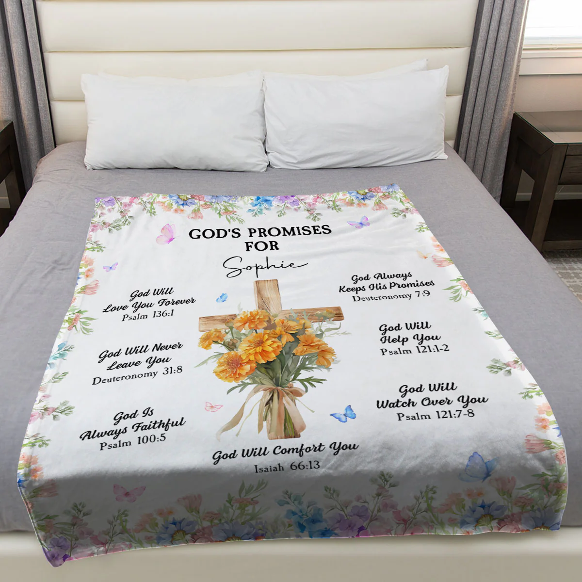 Gods Promises - Personalized Custom Fleece Blanket - Image 3