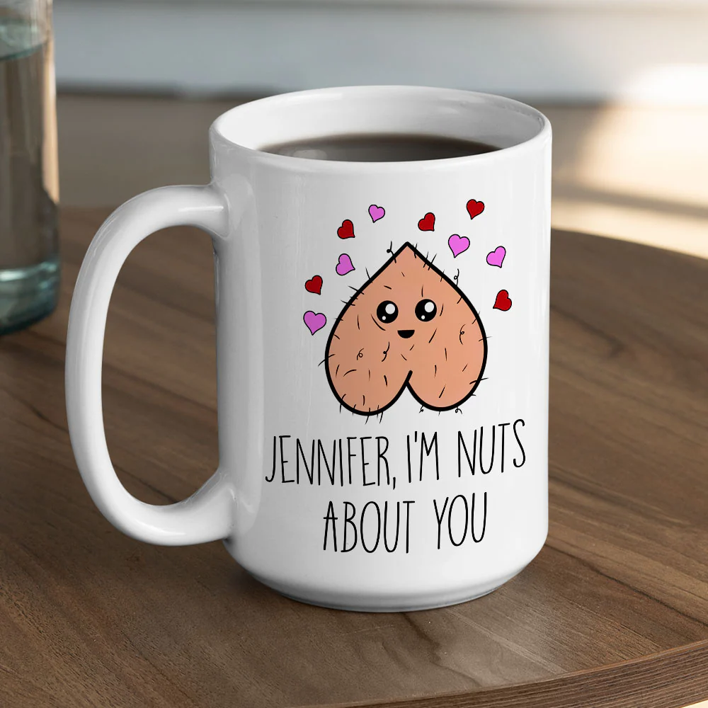Going Nuts Because Of You - Personalized Custom Coffee Mug - Image 2