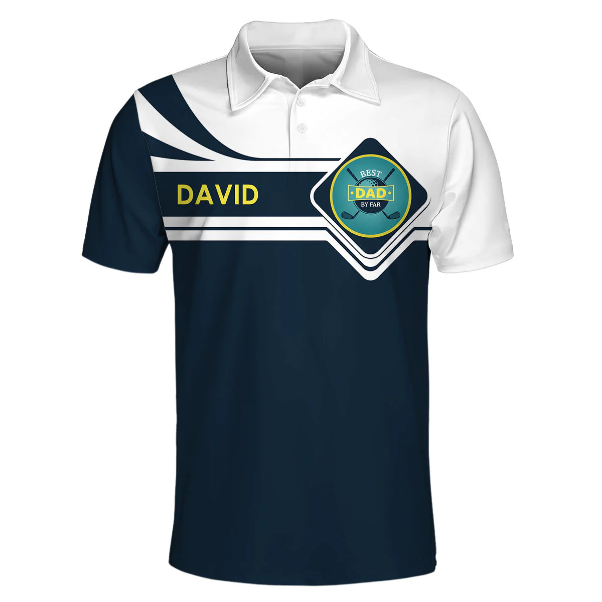 Golf Dad By Far - Personalized Custom Polo Shirt - Image 3