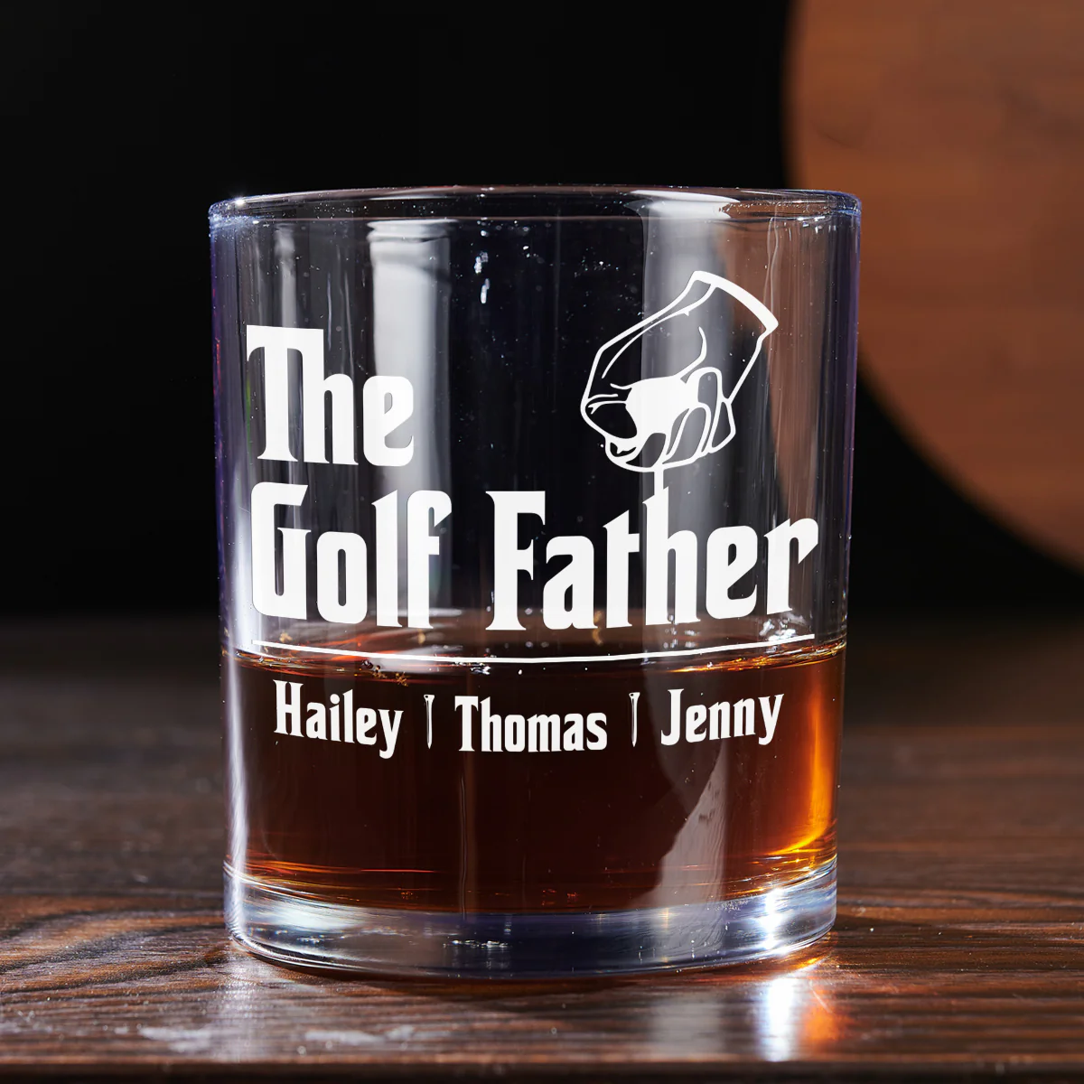 Golf Father - Personalized Custom Whiskey Glass - Image 4