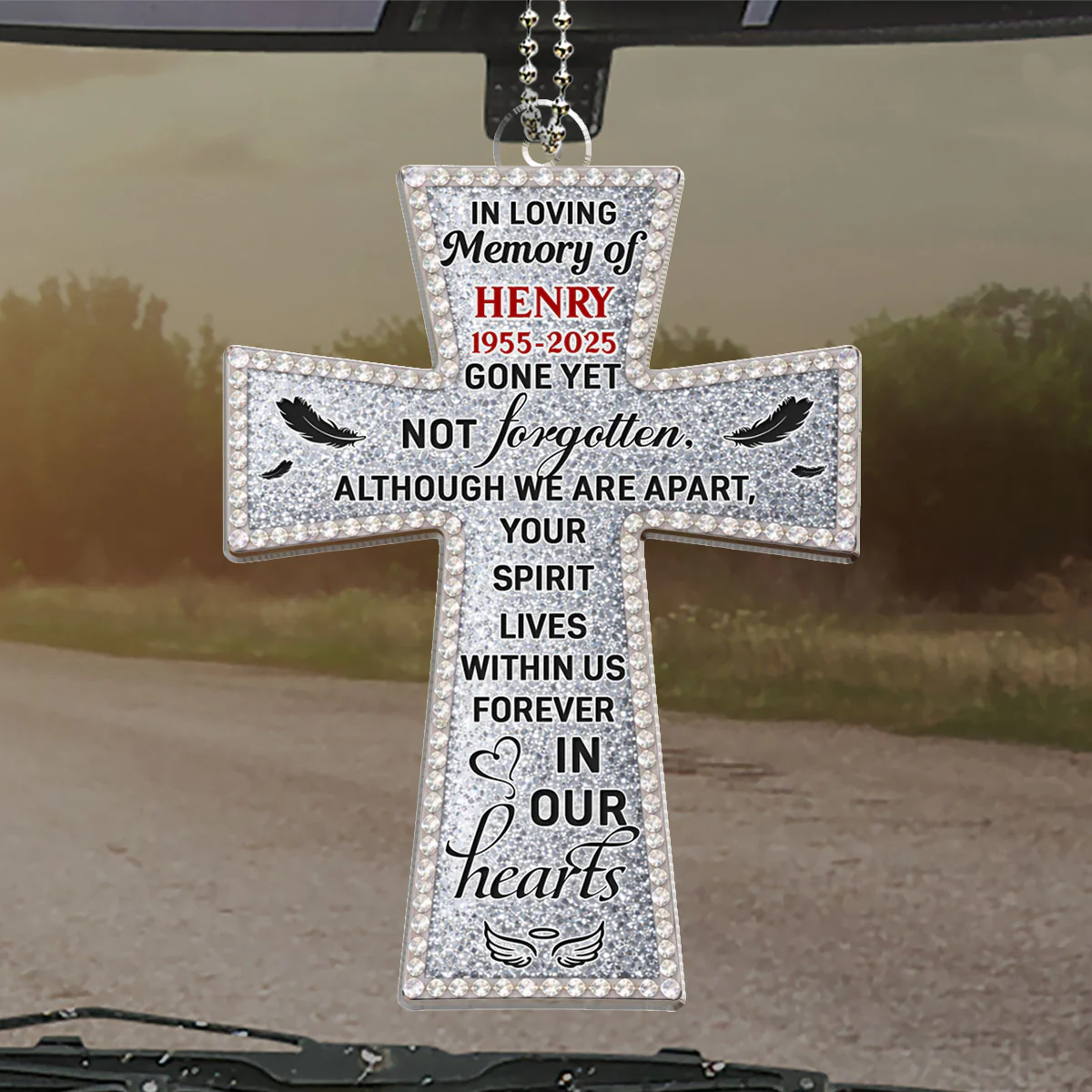 Gone Yet Not Forgotten - Personalized Custom Car Ornament - Image 3