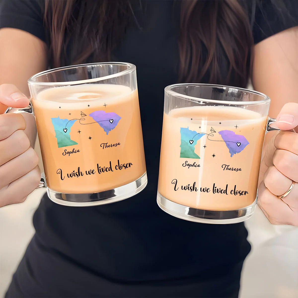 Good Friends And Good Drinks Make Life Better - Personalized Custom Glass Mug - Image 3