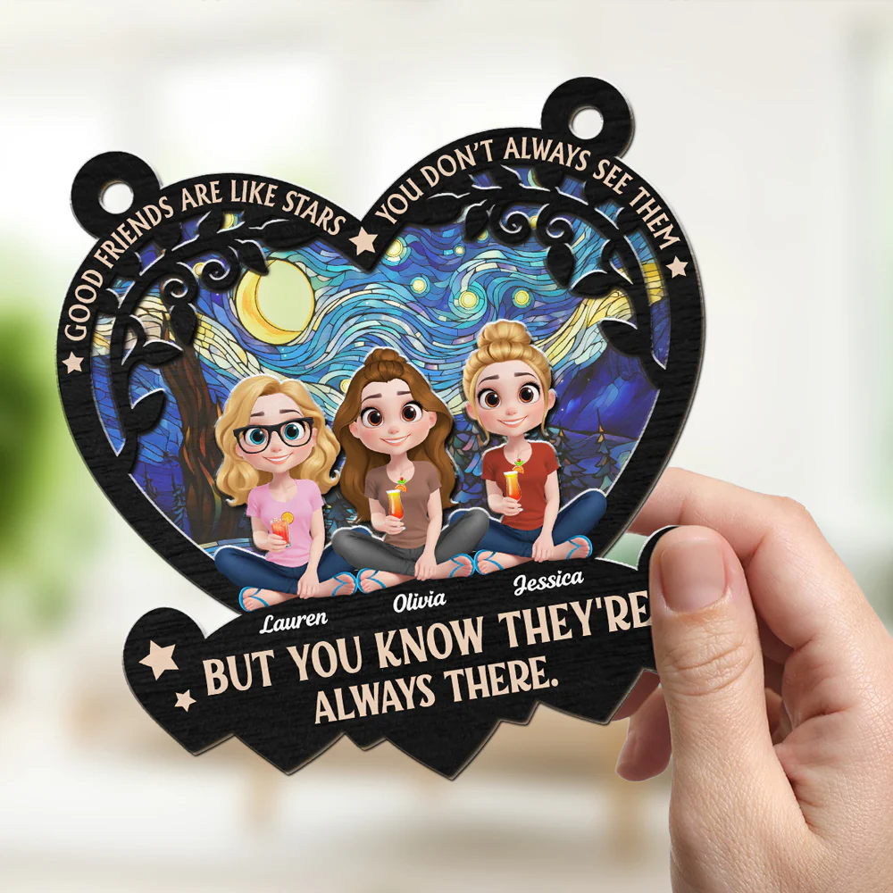 Good Friends Are Like Stars - Personalized Custom Suncatcher - Image 2