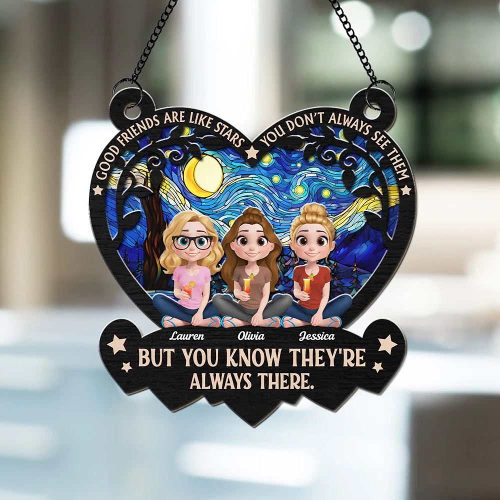 Good Friends Are Like Stars - Personalized Custom Suncatcher - Image 3