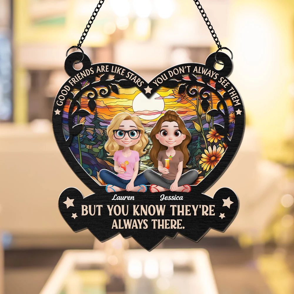 Good Friends Are Like Stars - Personalized Custom Suncatcher - Image 4