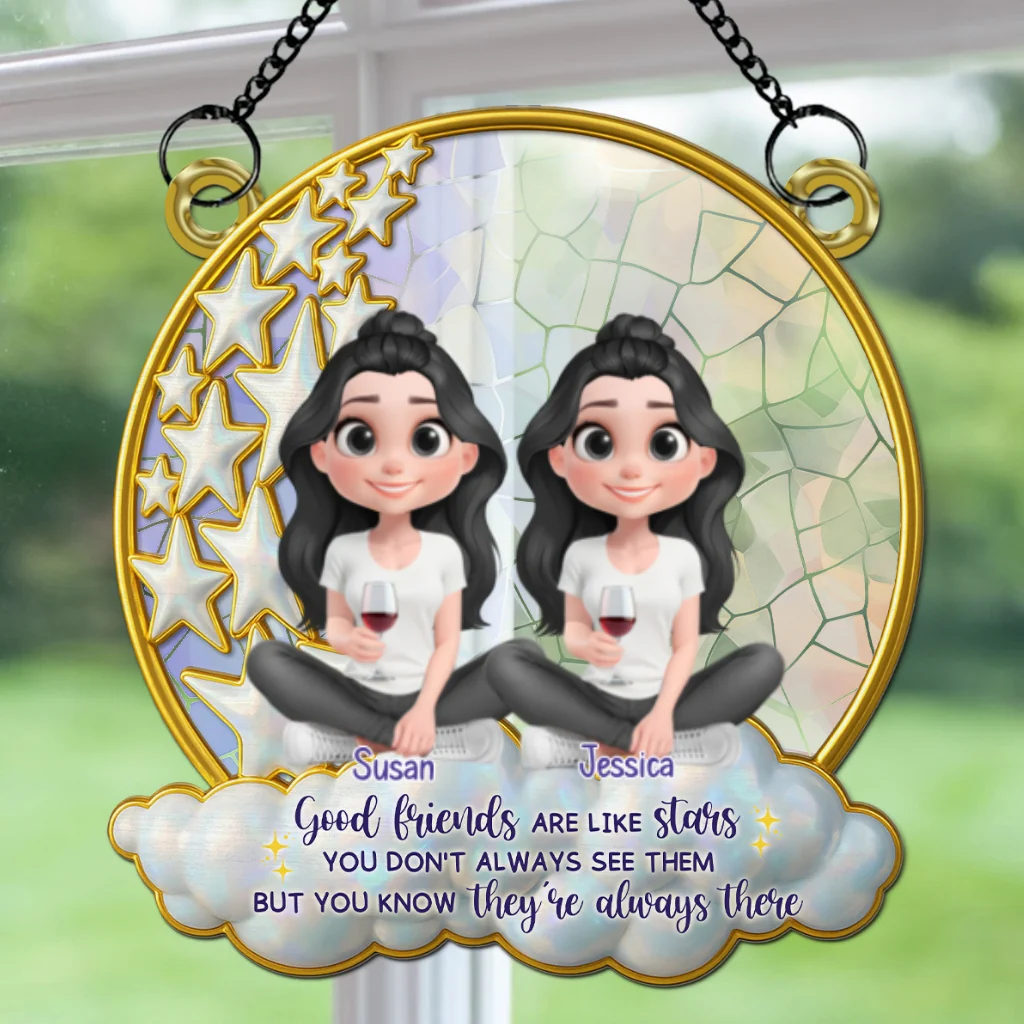 Good Friends Are Like Stars - Personalized Custom Suncatcher - Image 5