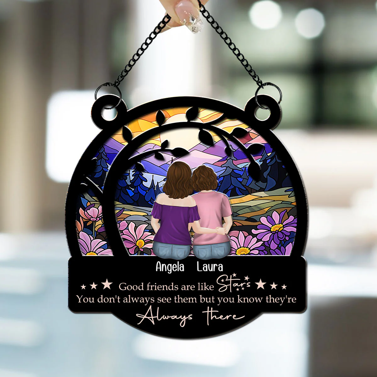 Good Friends - Personalized Custom Suncatcher - Image 2