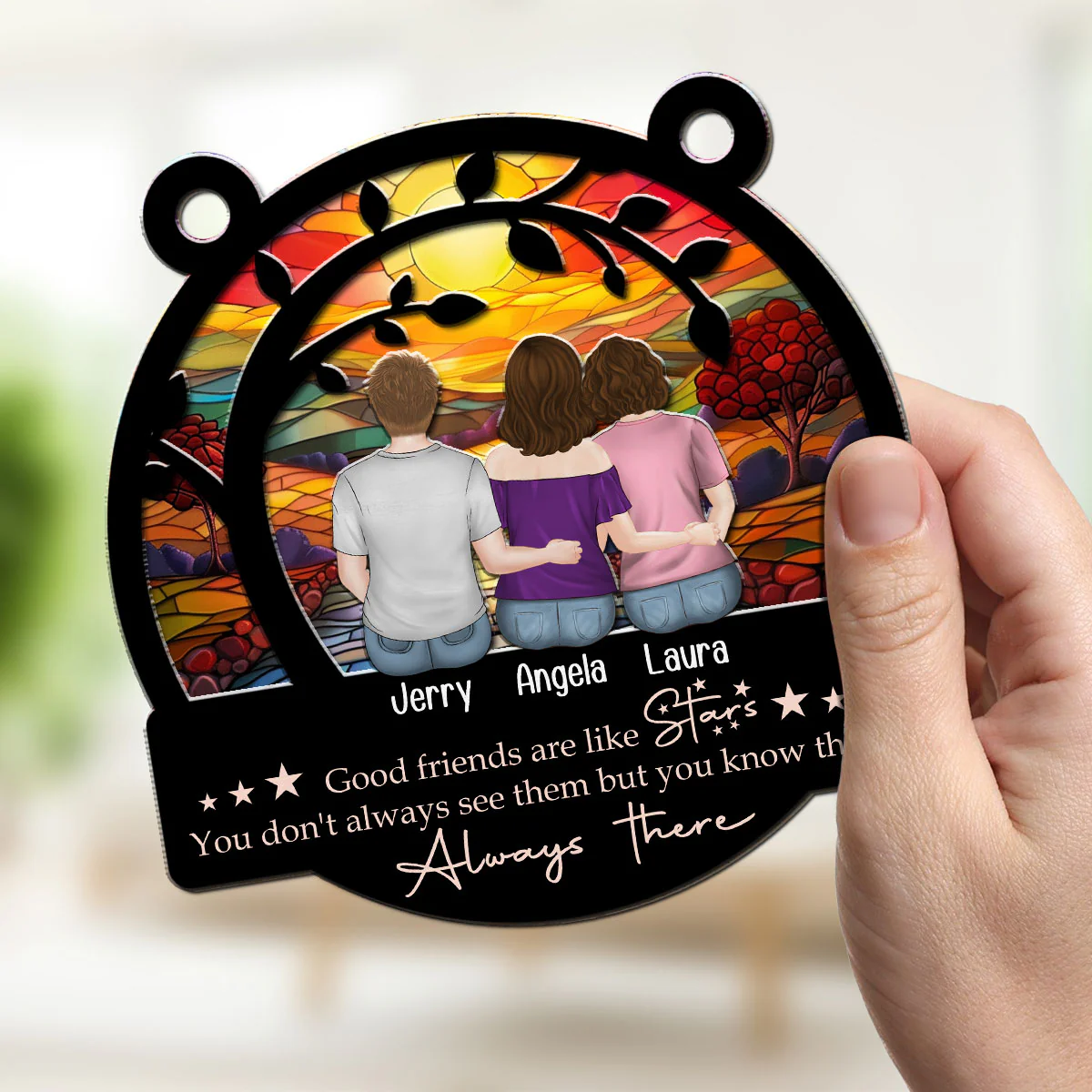 Good Friends - Personalized Custom Suncatcher - Image 3