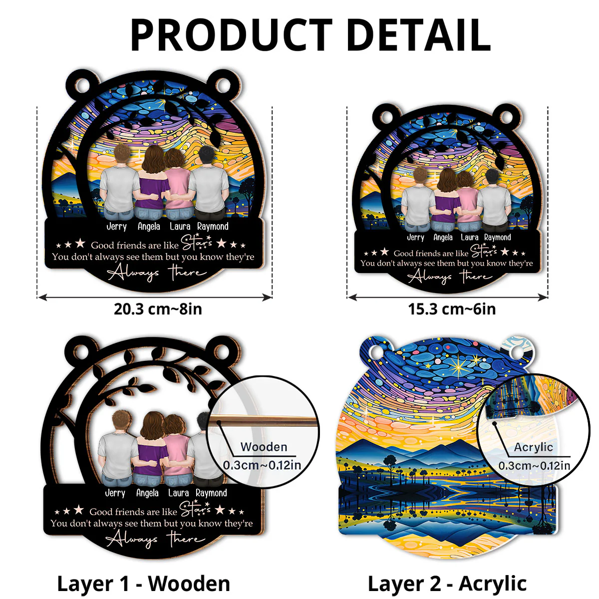 Good Friends - Personalized Custom Suncatcher - Image 5