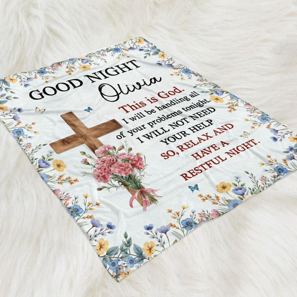 Good Morning And Good Night This Is God - Personalized Custom Fleece Blanket - Image 2